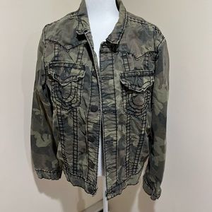 Camel Green True Religion Double stitch Jean Jacket